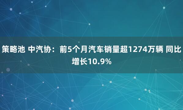 策略池 中汽协：前5个月汽车销量超1274万辆 同比增长10.9%